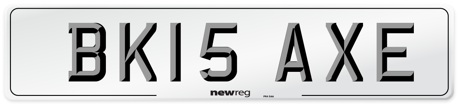 BK15 AXE Number Plate from New Reg